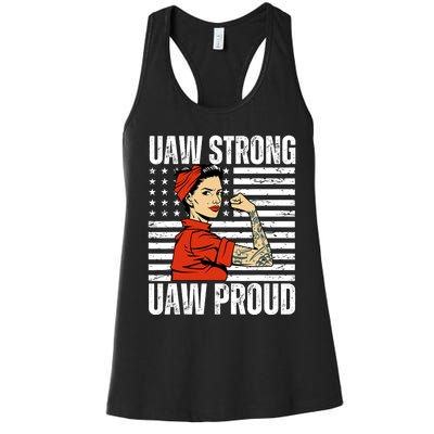 Uaw Strong Uaw Proud Union Pride Uaw Laborer Worker Women's Racerback Tank