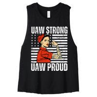 Uaw Strong Uaw Proud Union Pride Uaw Laborer Worker Women's Racerback Cropped Tank