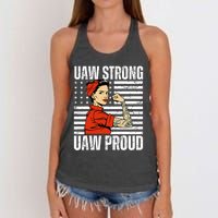 Uaw Strong Uaw Proud Union Pride Uaw Laborer Worker Women's Knotted Racerback Tank