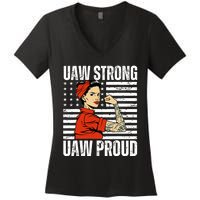 Uaw Strong Uaw Proud Union Pride Uaw Laborer Worker Women's V-Neck T-Shirt