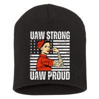 Uaw Strong Uaw Proud Union Pride Uaw Laborer Worker Short Acrylic Beanie