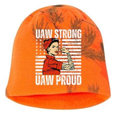 Uaw Strong Uaw Proud Union Pride Uaw Laborer Worker Kati - Camo Knit Beanie