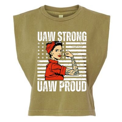 Uaw Strong Uaw Proud Union Pride Uaw Laborer Worker Garment-Dyed Women's Muscle Tee