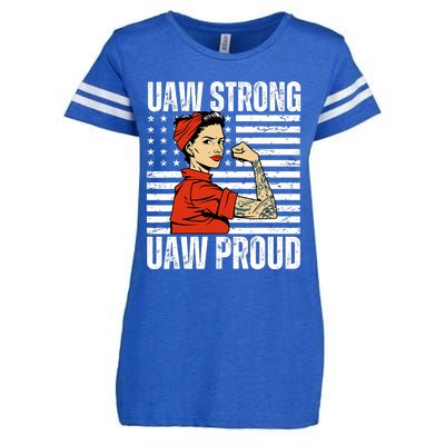 Uaw Strong Uaw Proud Union Pride Uaw Laborer Worker Enza Ladies Jersey Football T-Shirt