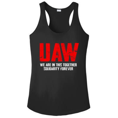 UAW Strike United Auto Workers Union UAW Strong Ladies PosiCharge Competitor Racerback Tank