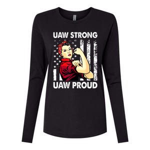 UAW Strong UAW Proud Union Pride UAW Laborer Worker Womens Cotton Relaxed Long Sleeve T-Shirt