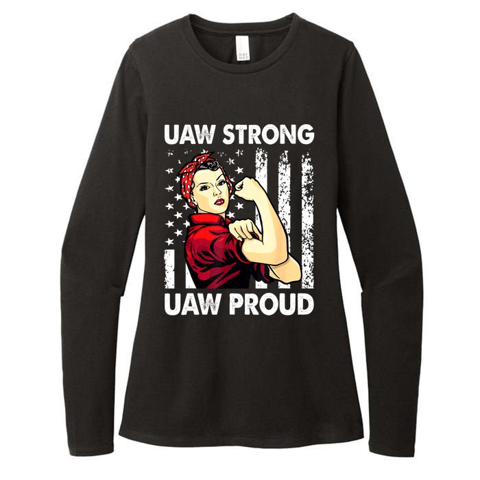 UAW Strong UAW Proud Union Pride UAW Laborer Worker Womens CVC Long Sleeve Shirt