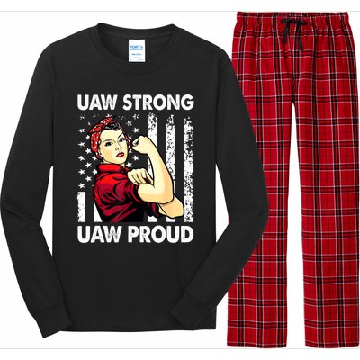 UAW Strong UAW Proud Union Pride UAW Laborer Worker Long Sleeve Pajama Set