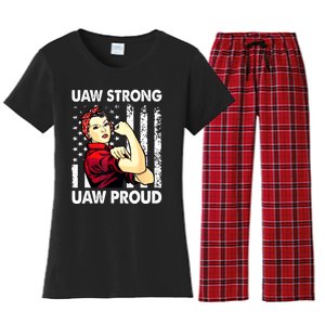 UAW Strong UAW Proud Union Pride UAW Laborer Worker Women's Flannel Pajama Set