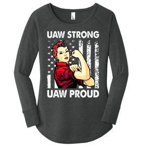 UAW Strong UAW Proud Union Pride UAW Laborer Worker Women's Perfect Tri Tunic Long Sleeve Shirt