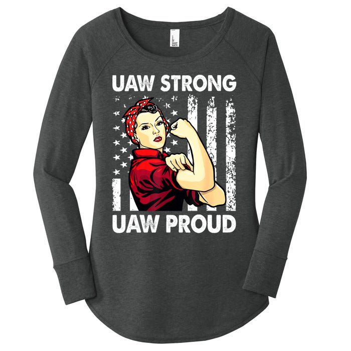 UAW Strong UAW Proud Union Pride UAW Laborer Worker Women's Perfect Tri Tunic Long Sleeve Shirt