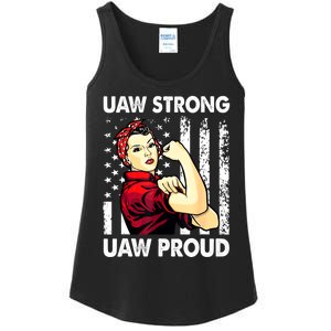 UAW Strong UAW Proud Union Pride UAW Laborer Worker Ladies Essential Tank