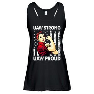 UAW Strong UAW Proud Union Pride UAW Laborer Worker Ladies Essential Flowy Tank