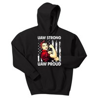 UAW Strong UAW Proud Union Pride UAW Laborer Worker Kids Hoodie