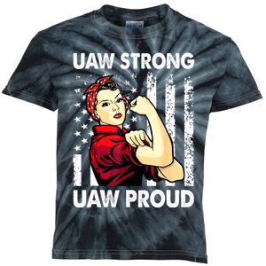 UAW Strong UAW Proud Union Pride UAW Laborer Worker Kids Tie-Dye T-Shirt