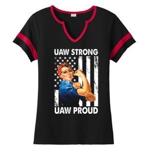 Uaw Strong Uaw Proud Union Member Strong Ladies Halftime Notch Neck Tee