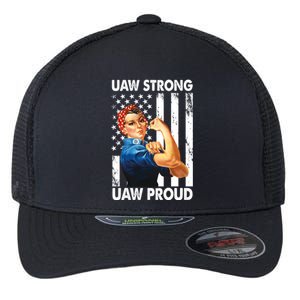 Uaw Strong Uaw Proud Union Member Strong Flexfit Unipanel Trucker Cap