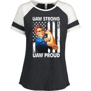 Uaw Strong Uaw Proud Union Member Strong Enza Ladies Jersey Colorblock Tee