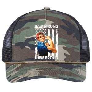 Uaw Strong Uaw Proud Union Member Strong Retro Rope Trucker Hat Cap