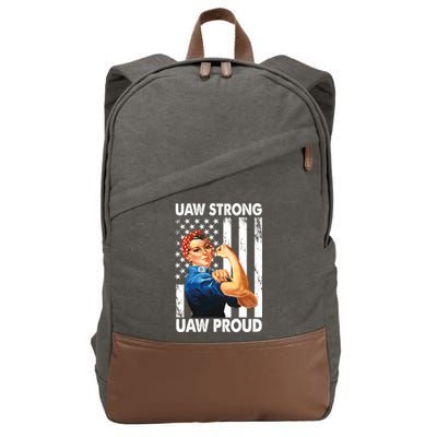 Uaw Strong Uaw Proud Union Member Strong Cotton Canvas Backpack