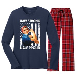 Uaw Strong Uaw Proud Union Member Strong Women's Long Sleeve Flannel Pajama Set 