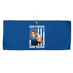 Uaw Strong Uaw Proud Union Member Strong Large Microfiber Waffle Golf Towel