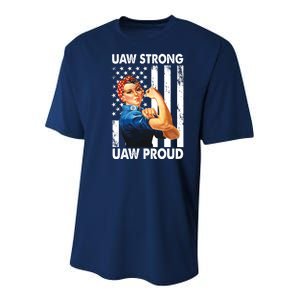 Uaw Strong Uaw Proud Union Member Strong Youth Performance Sprint T-Shirt