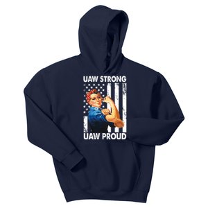 Uaw Strong Uaw Proud Union Member Strong Kids Hoodie