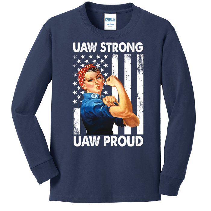 Uaw Strong Uaw Proud Union Member Strong Kids Long Sleeve Shirt