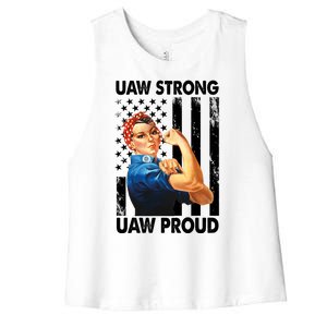 Uaw Strong Uaw Proud Union Member Strong Women's Racerback Cropped Tank