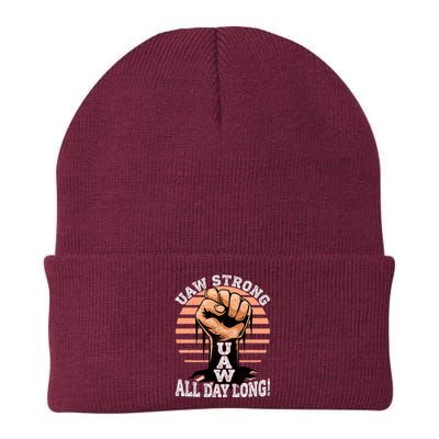 UAW Strong UAW Proud Union Pride UAW Laborer Worker Knit Cap Winter Beanie