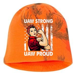 UAW Strong UAW Proud Union Pride UAW Laborer Worker Kati - Camo Knit Beanie