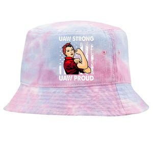 UAW Strong UAW Proud Union Pride UAW Laborer Worker Tie-Dyed Bucket Hat