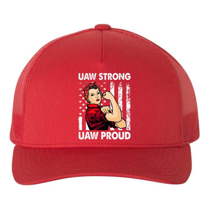 UAW Strong UAW Proud Union Pride UAW Laborer Worker Yupoong Adult 5-Panel Trucker Hat