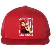 UAW Strong UAW Proud Union Pride UAW Laborer Worker Flat Bill Trucker Hat