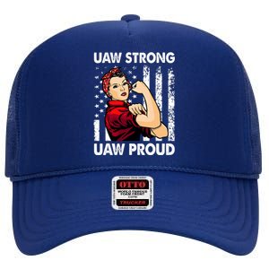 UAW Strong UAW Proud Union Pride UAW Laborer Worker High Crown Mesh Back Trucker Hat