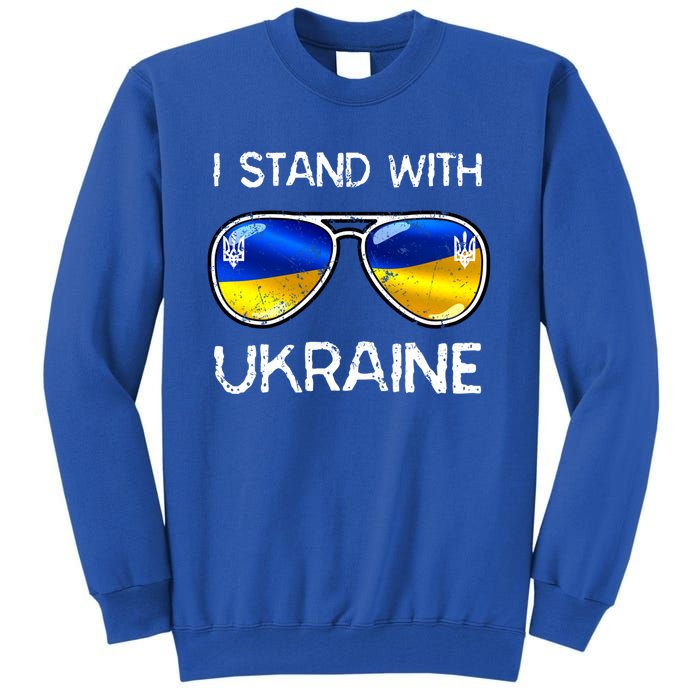 Ukrainian Support Ukraine I Stand With Ukraine Flag Vintage Cute Gift Tall Sweatshirt