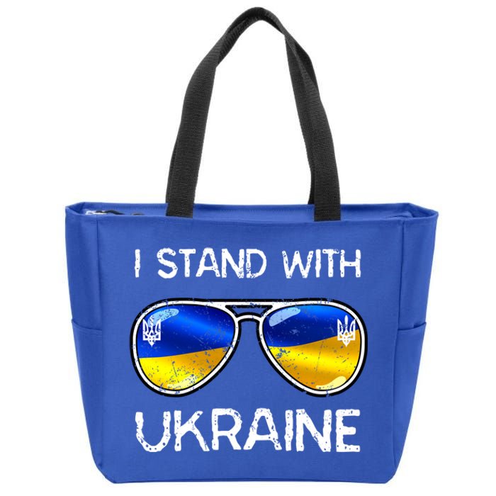 Ukrainian Support Ukraine I Stand With Ukraine Flag Vintage Cute Gift Zip Tote Bag