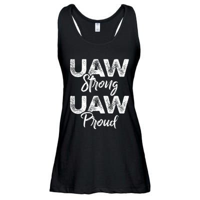 UAW Strong UAW Proud Union Pride UAW Laborer Worker Ladies Essential Flowy Tank