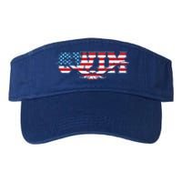 Usa Swimming Vintage Style Swim Us Flag With Swimmer Gift Valucap Bio-Washed Visor