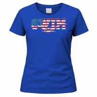 Usa Swimming Vintage Style Swim Us Flag With Swimmer Gift Women's T-Shirt