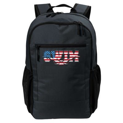 Usa Swimming Vintage Style Swim Us Flag With Swimmer Gift Daily Commute Backpack