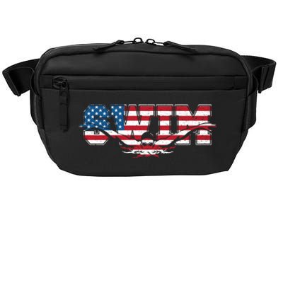 Usa Swimming Vintage Style Swim Us Flag With Swimmer Gift Crossbody Pack