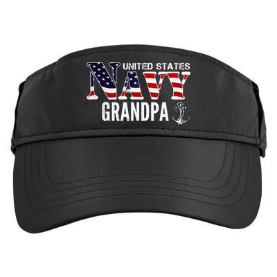 United States Vintage Navy With American Flag Grandpa Gift Adult Drive Performance Visor