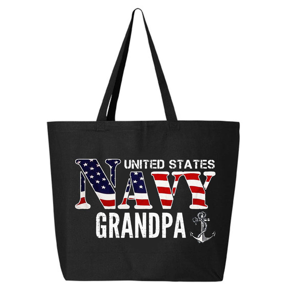 United States Vintage Navy With American Flag Grandpa Gift 25L Jumbo Tote
