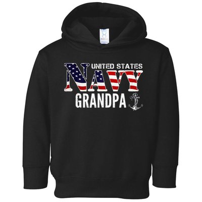 United States Vintage Navy With American Flag Grandpa Gift Toddler Hoodie