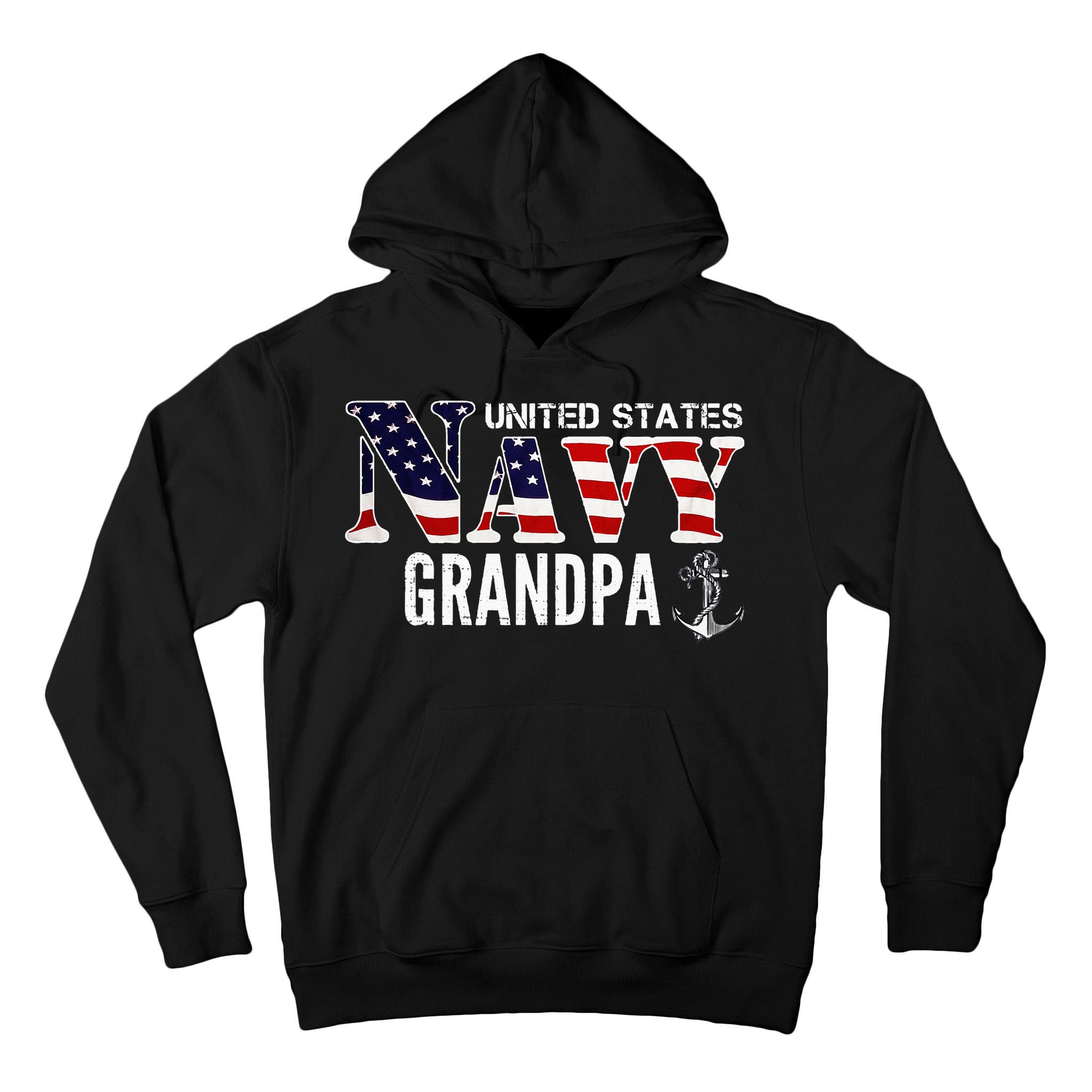 United States Vintage Navy With American Flag Grandpa Gift Tall Hoodie