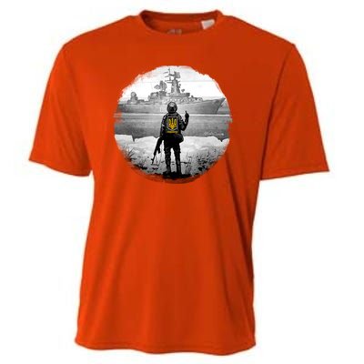 Ukraine Soldier Vs Russian Warship Cooling Performance Crew T-Shirt