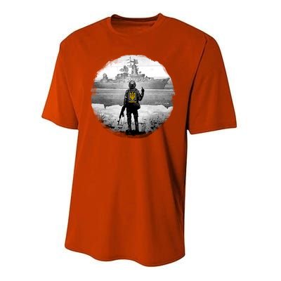 Ukraine Soldier Vs Russian Warship Performance Sprint T-Shirt