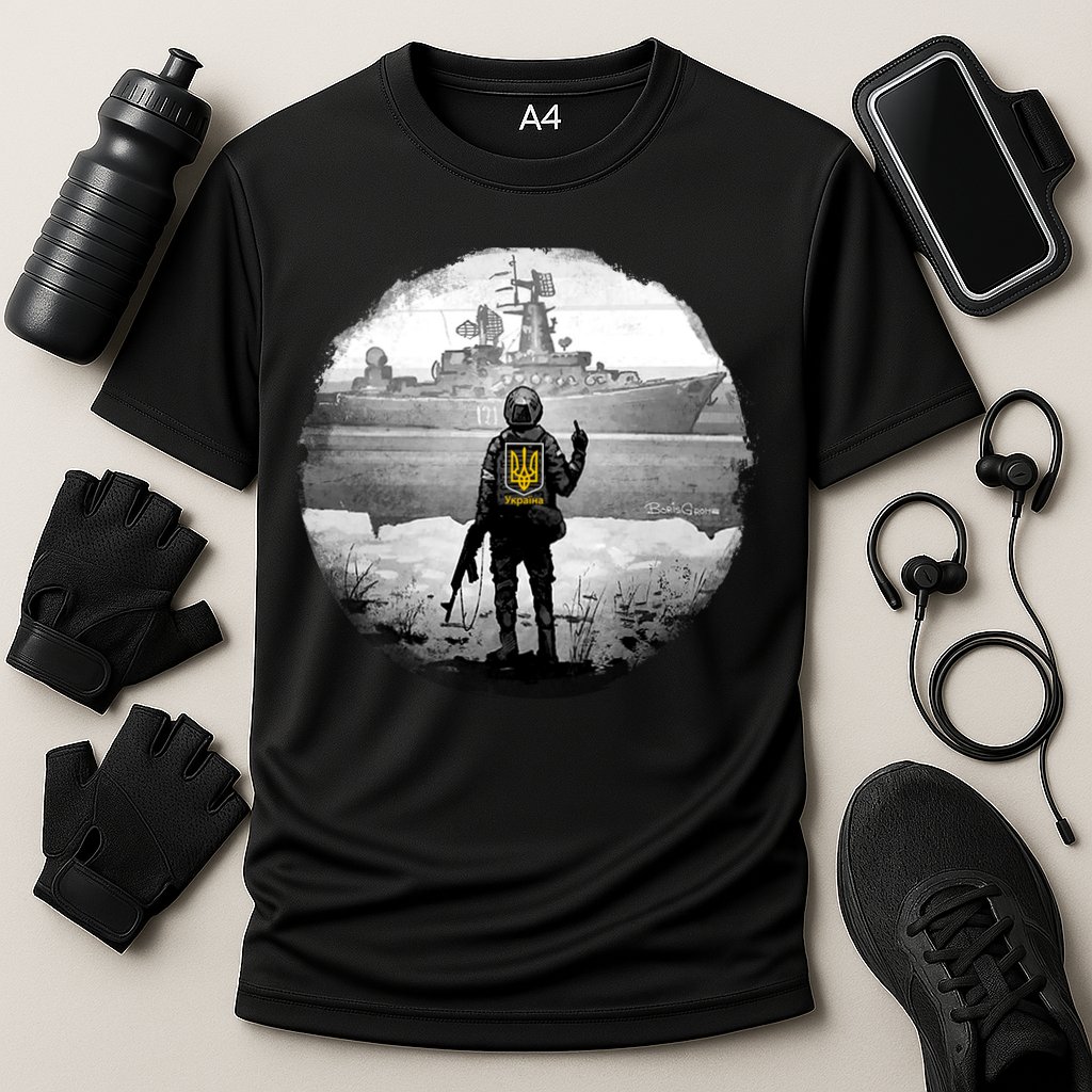 Ukraine Soldier Vs Russian Warship Cooling Performance Crew T-Shirt